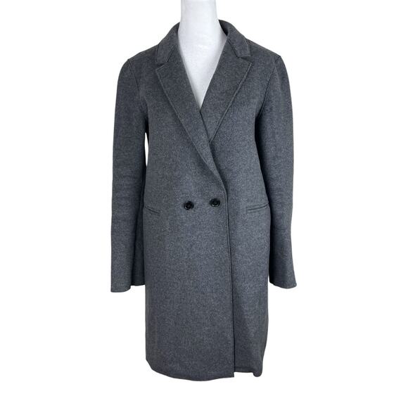 The Reset Jackets & Blazers - The Reset R Label Minimalist Midi Wool Blend Pea Coat Clean Line Size Medium